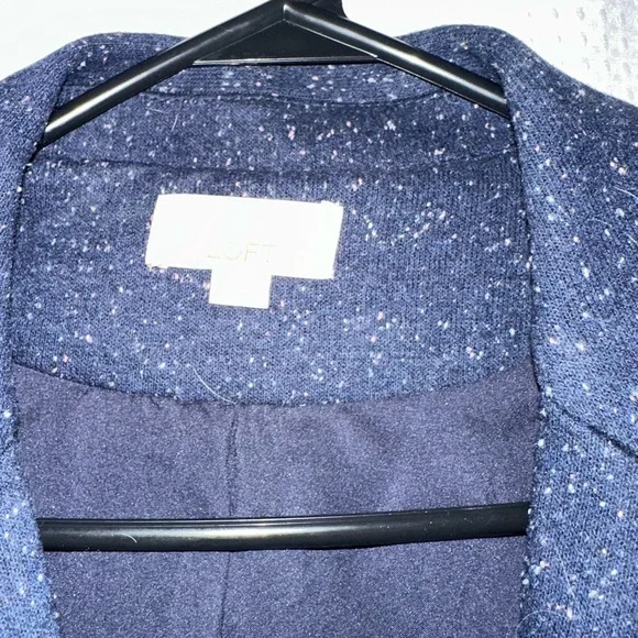 Loft wool blazer size 12, navy blue, space dots - Picture 2 of 4